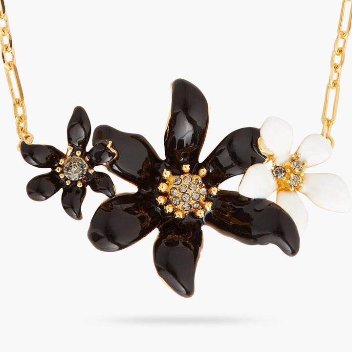 Les Nereides Lily and Ranunculus flower statement necklace | AQFN3011 