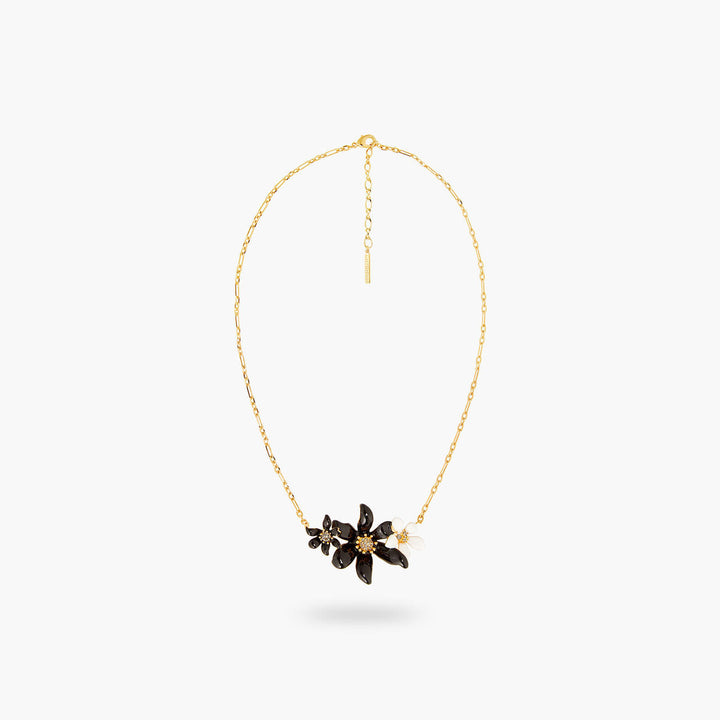 Les Nereides Lily and Ranunculus flower statement necklace | AQFN3011 