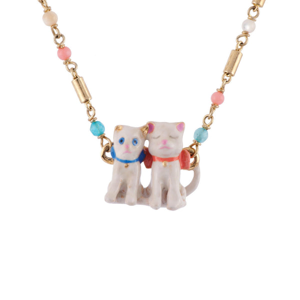 Les Nereides Little Cats Cat Couple Necklace | AFLC3091 