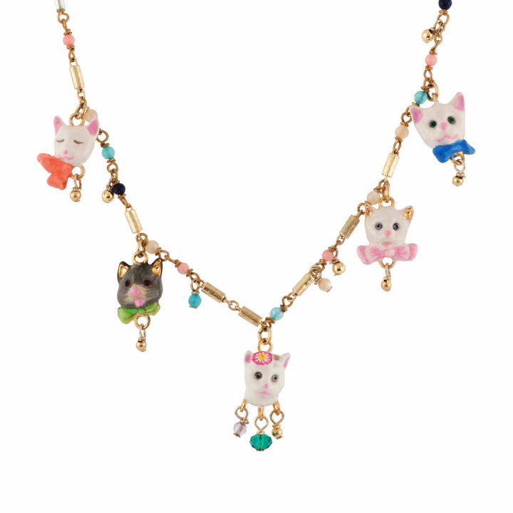 Les Nereides Little Cats Kittens & Beads Necklace | AFLC3031 