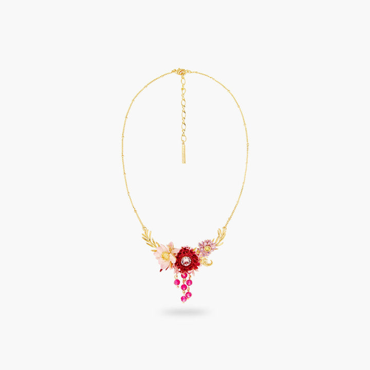 Les Nereides Lotus Flower And Chrysanthemum Statement Necklace | AQBI3021