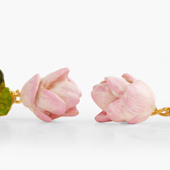 Les Nereides Lotus Flower And Water Lily Earrings | AQEL1091