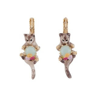  Les Nereides Loves Animals Siamese & Blue Stone Cat Earrings | AELA101D/1 