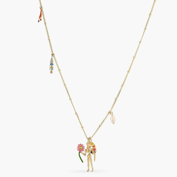 Les Nereides Manikin And Charms Pendant Necklace | APIP3021 