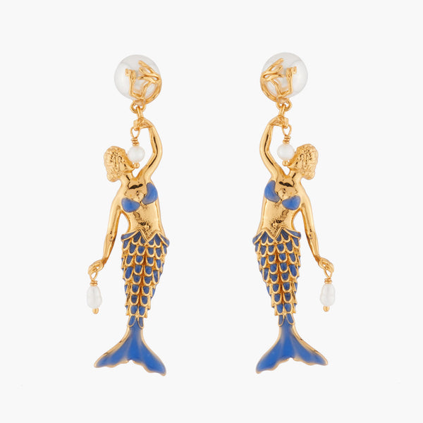 Les Nereides Mermaid And Freshwater Pearls Earrings | AKTT104 