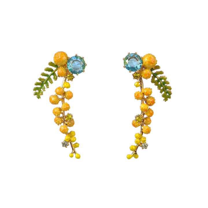Les Nereides Mimosa Branch And Fern Tud Earrings | ABJP104T/1 