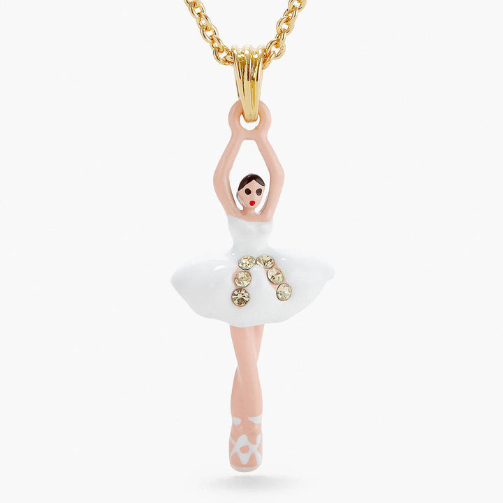 Les Nereides Mini Ballerina And Rhinestones Pendant Necklace | APMDD3011 