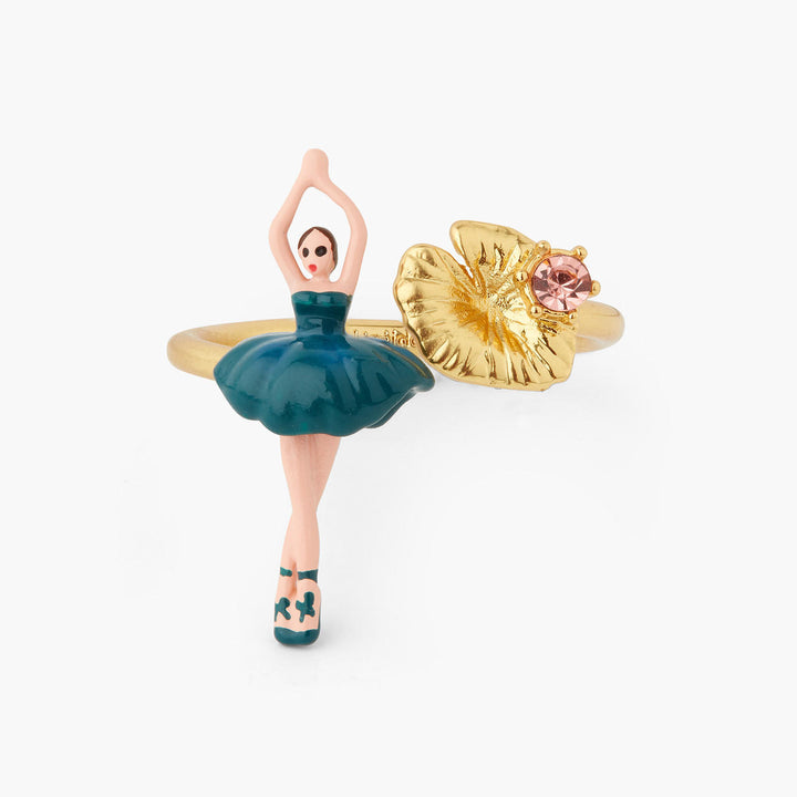 Les Nereides Mini Ballerina Prussian Blue Adjustable Ring | AQMDD6011