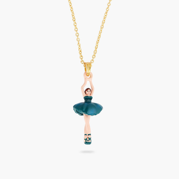 Les Nereides Mini Ballerina Prussian Blue Pendant Necklace | AQMDD3011