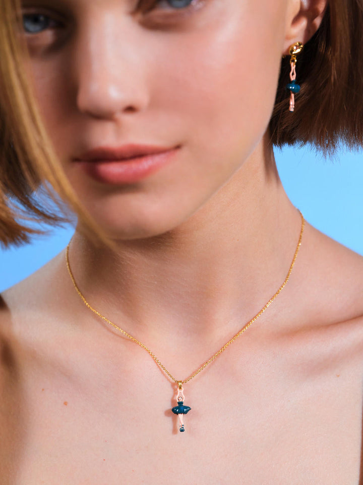 Les Nereides Mini Ballerina Prussian Blue Pendant Necklace | AQMDD3011