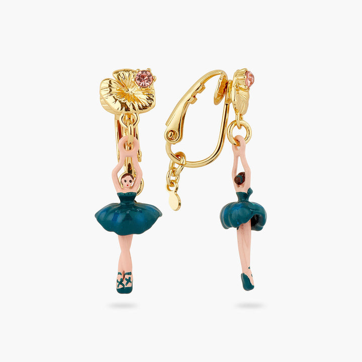 Les Nereides Mini Ballerina Water Lily Earrings | AQMDD1011