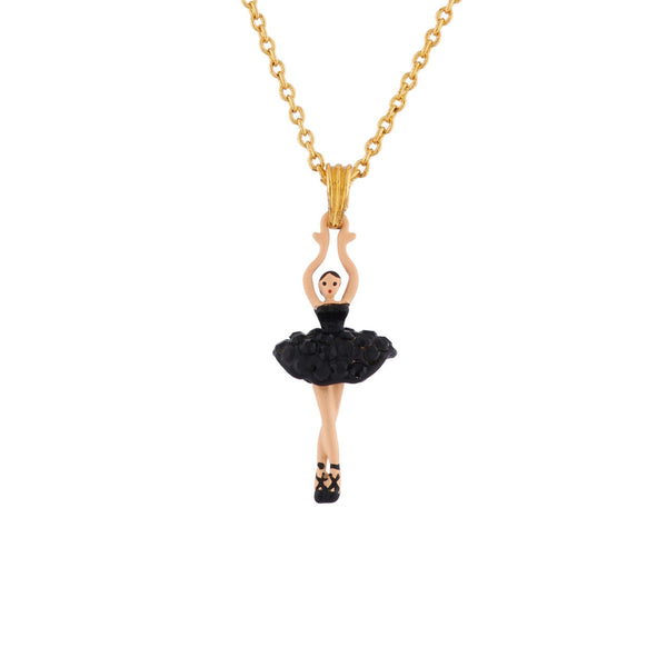 Les Nereides Mini Pas de Deux Sparkly Black Necklace | AIMDD3019 