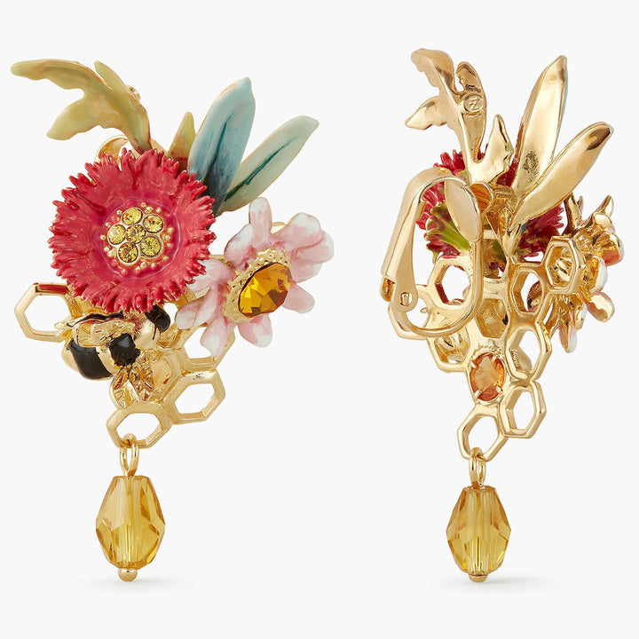 Les Nereides Multicolour Flowers And Honeycomb Earrings | APPM1031 