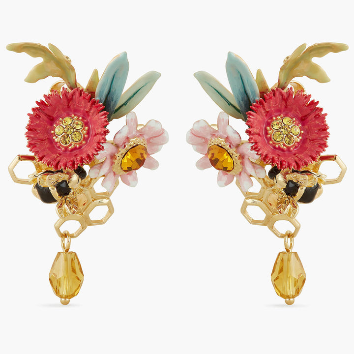 Les Nereides Multicolour Flowers And Honeycomb Earrings | APPM1031 