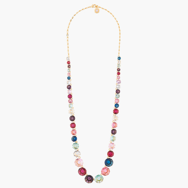 Les Nereides Multicoloured Round Stones And Chain La Diamantine Long Necklace | AKLD351 