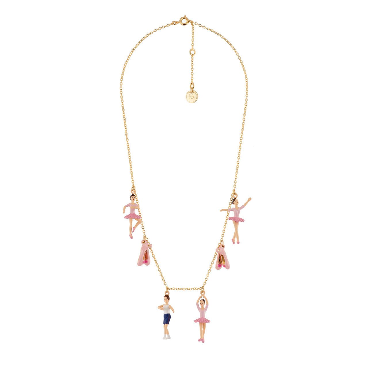 Les Petits Rats Dancers & Pink Dancing Slippers Necklace | AEOP3011 - Les Nereides