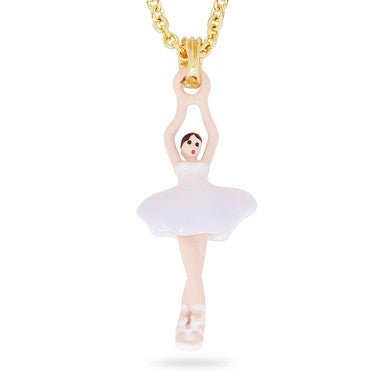 Lilac And White Mini Ballerina Pendant Necklace | ARMDD3011 - Les Nereides