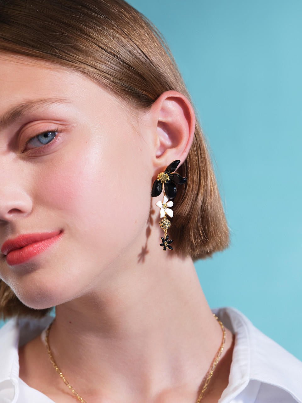 Lily and Ranunculus flower earrings | AQFN1011 - Les Nereides