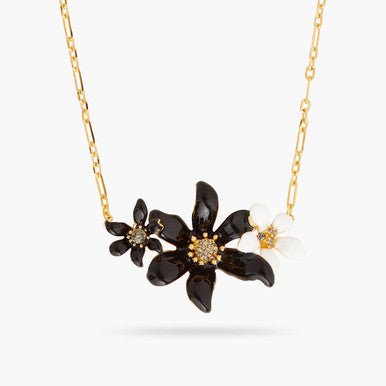 Lily and Ranunculus flower statement necklace | AQFN3011 - Les Nereides