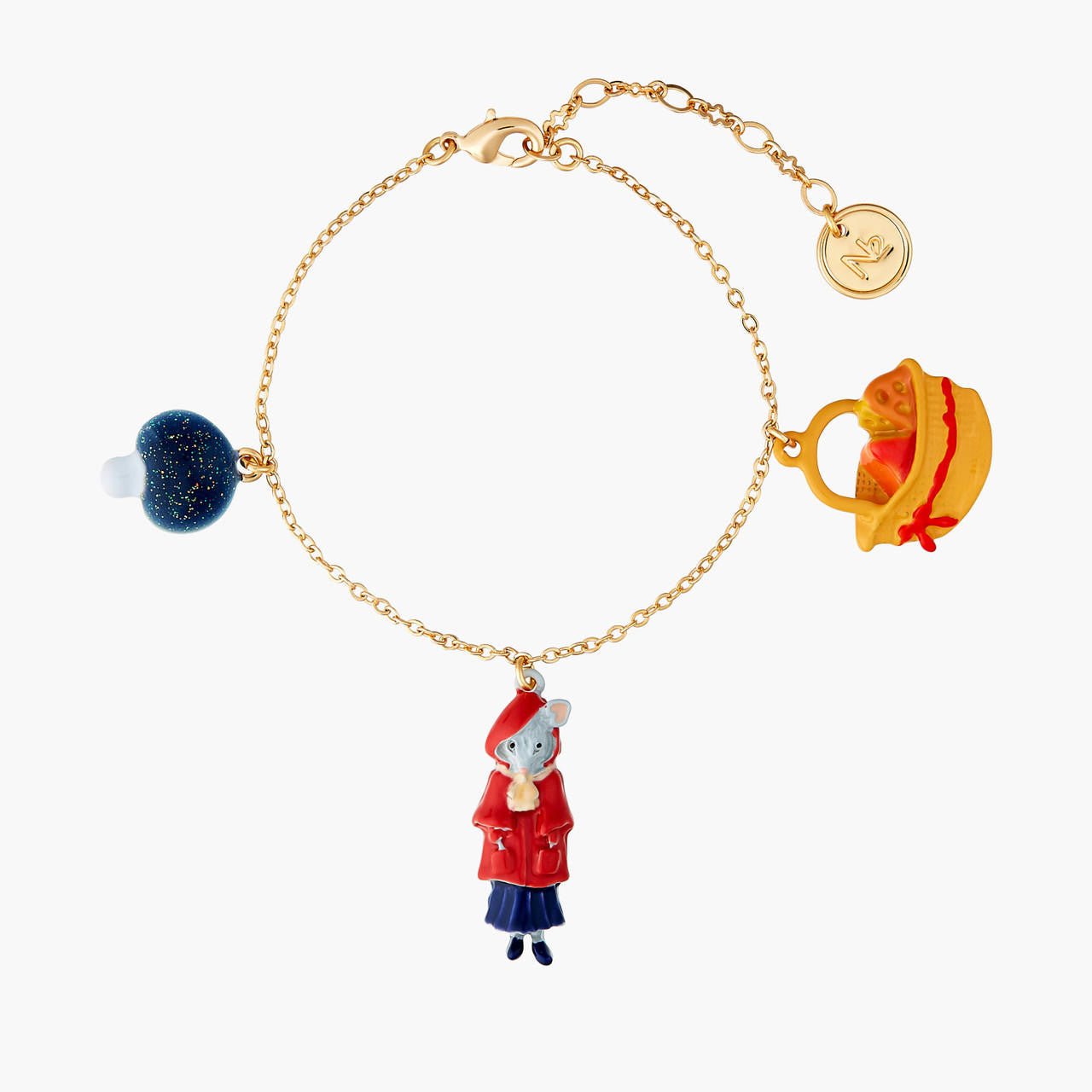 Little Mouse Little Red Riding Hood Mushroom And Cheese Pieces Bracelet | ANNA2031 - Les Nereides