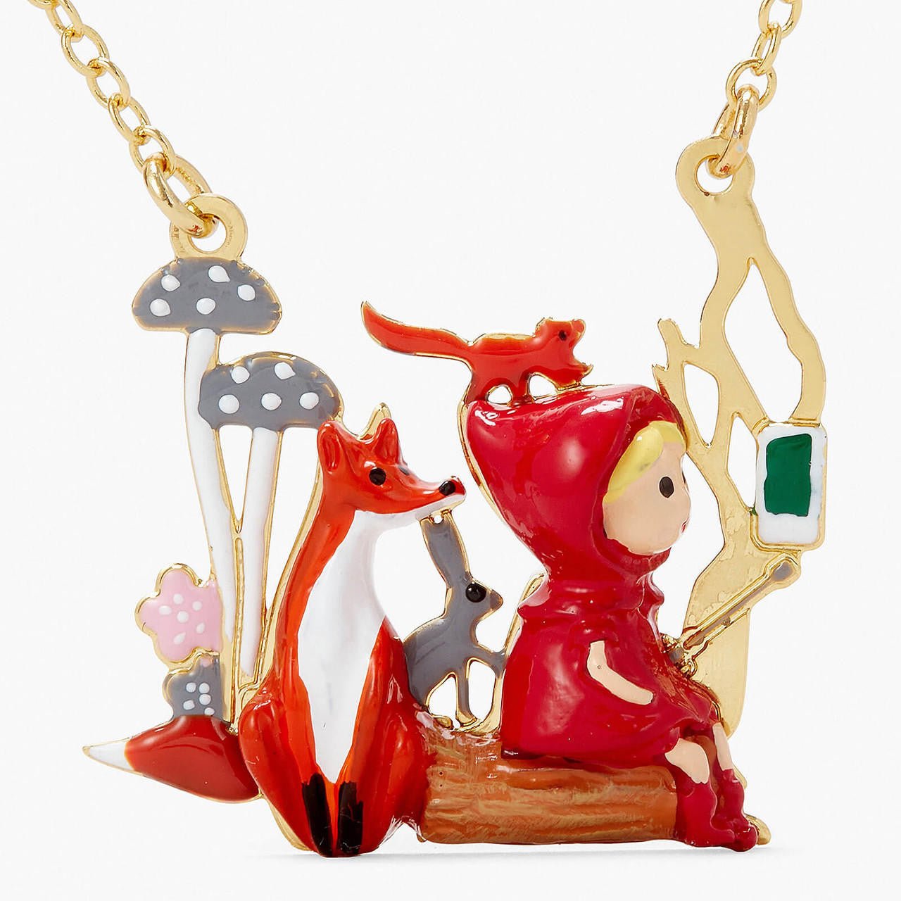 Little Red Riding Hood, Fox And Rabbit Pendant Necklace | APBB3101 - Les Nereides