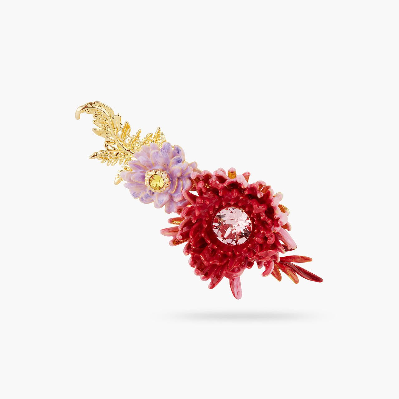 Lotus Flower And Chrysanthemum Brooch | AQBI5011 - Les Nereides