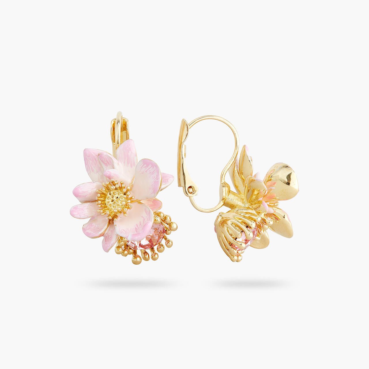 Lotus Flower Sleeper Earrings | AQEL1081 - Les Nereides