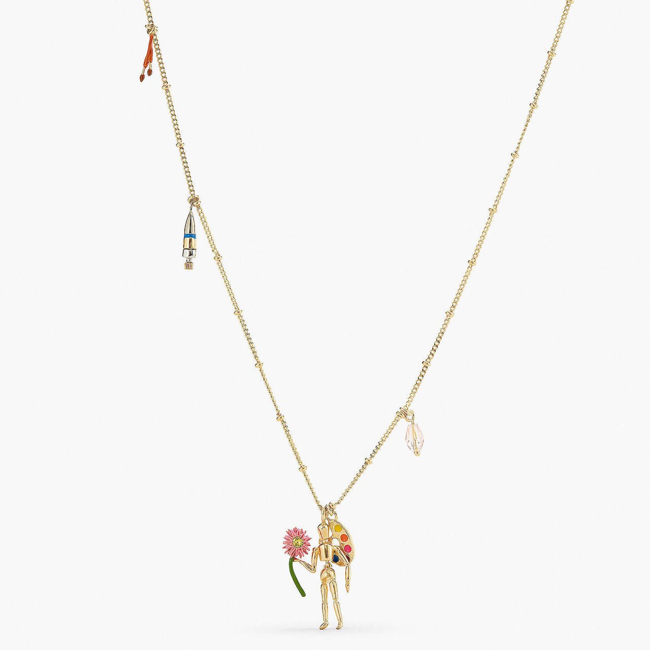 Manikin And Charms Pendant Necklace | APIP3021 - Les Nereides