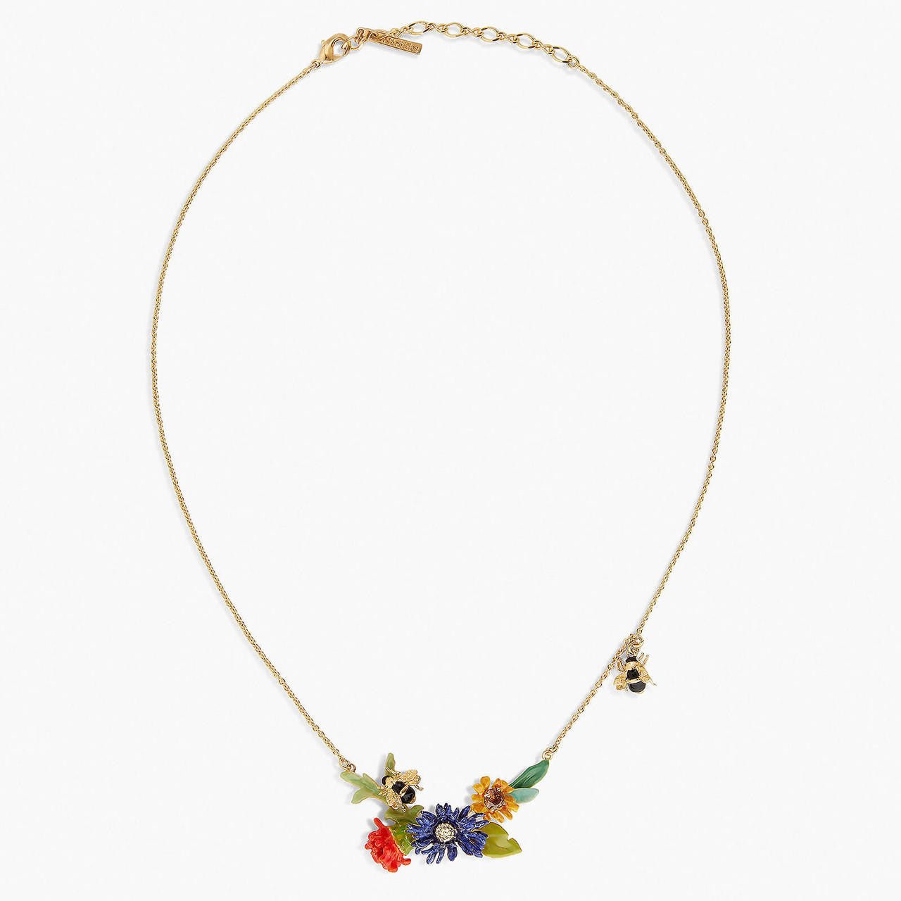 Meadow Flowers And Bee Statement Necklace | APPP3051 - Les Nereides