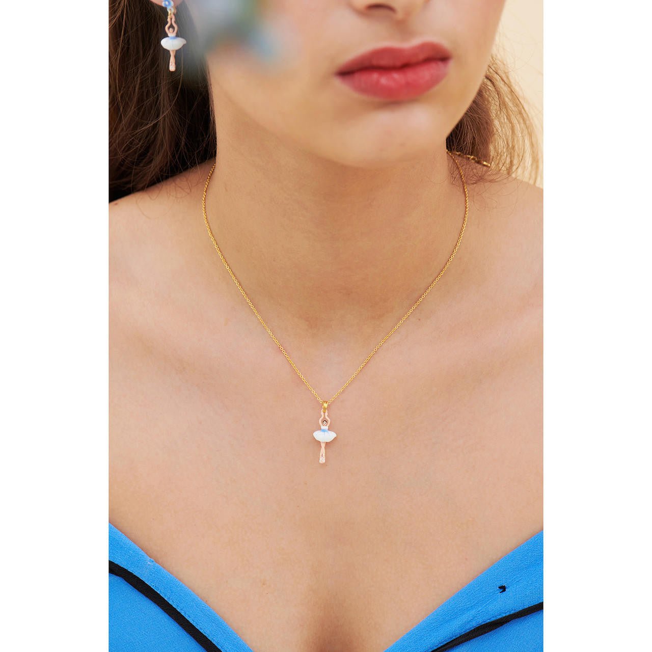 Mini Ballerina Forget - Me - Not Pendant Necklace | ANMDD3011 - Les Nereides
