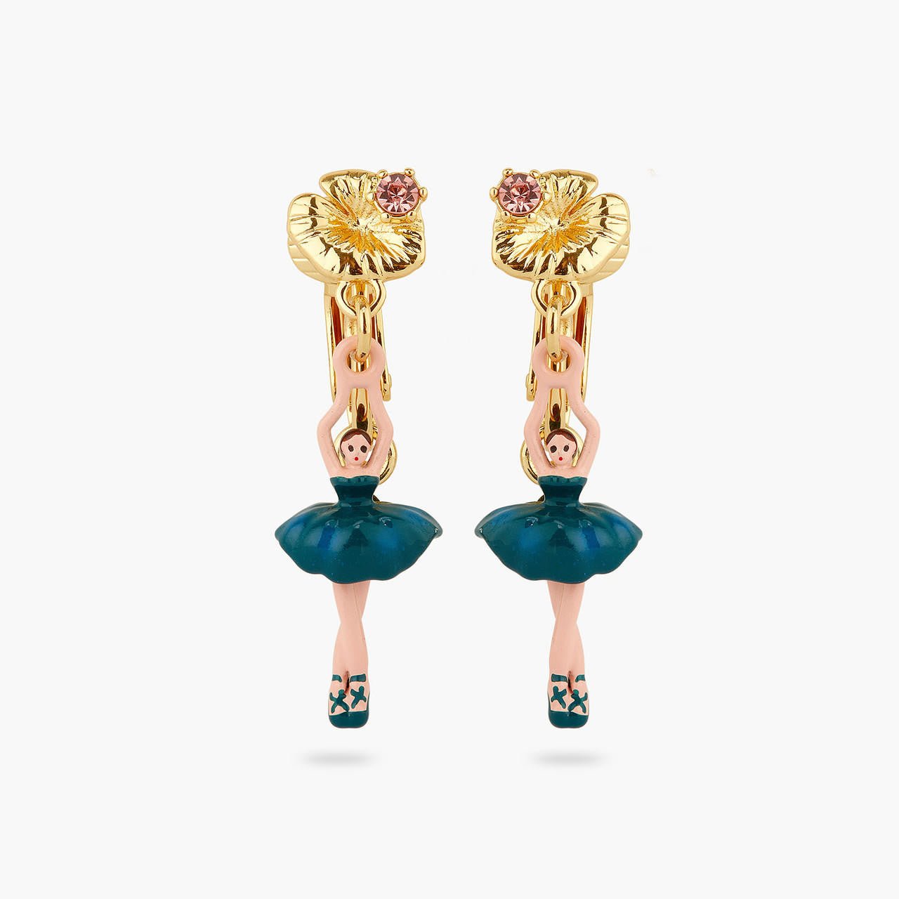 Mini Ballerina Water Lily Earrings | AQMDD1011 - Les Nereides