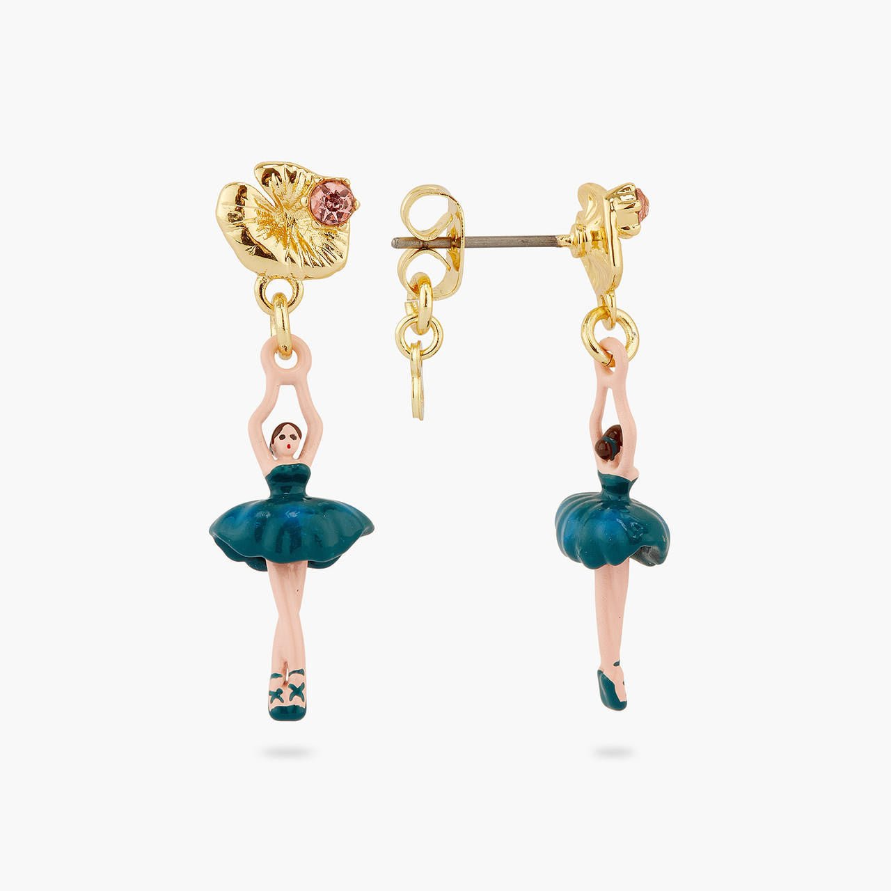 Mini Ballerina Water Lily Earrings | AQMDD1011 - Les Nereides