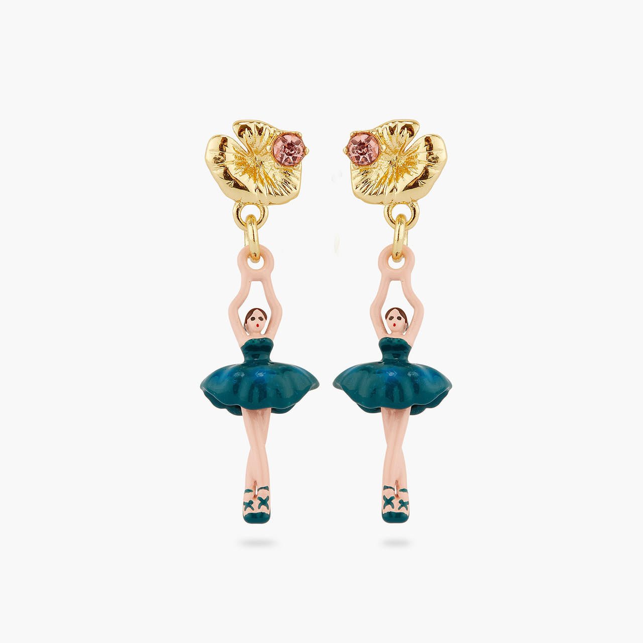 Mini Ballerina Water Lily Earrings | AQMDD1011 - Les Nereides