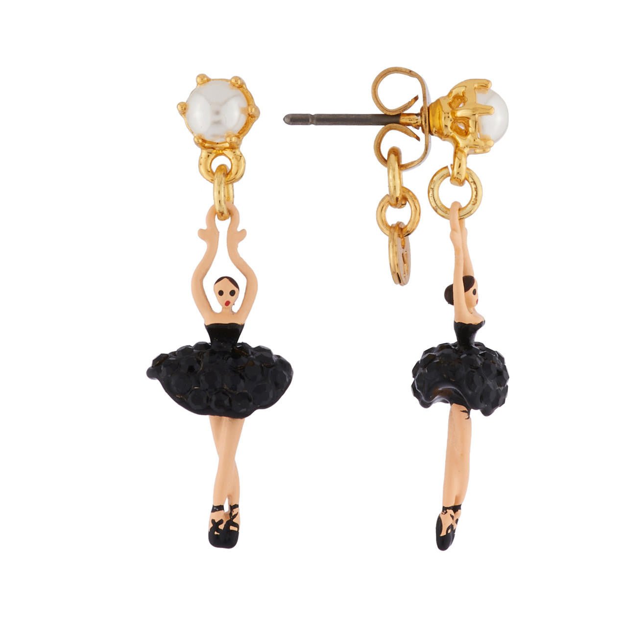 Mini Pas de Deux Black Earrings | AIMDD101C/9 - Les Nereides