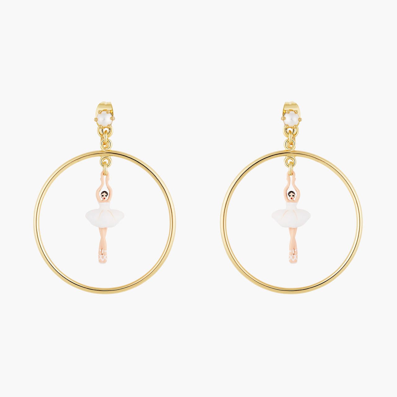 Mini Pas de Deux Blanc Earrings | AOMDD103/1 - Les Nereides