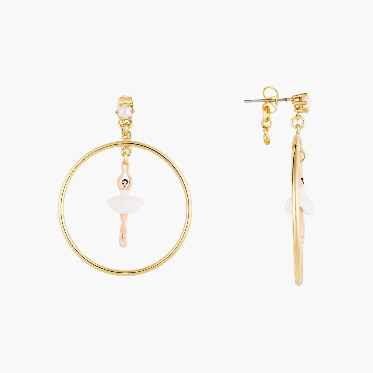 Mini Pas de Deux Blanc Earrings | AOMDD103/1 - Les Nereides