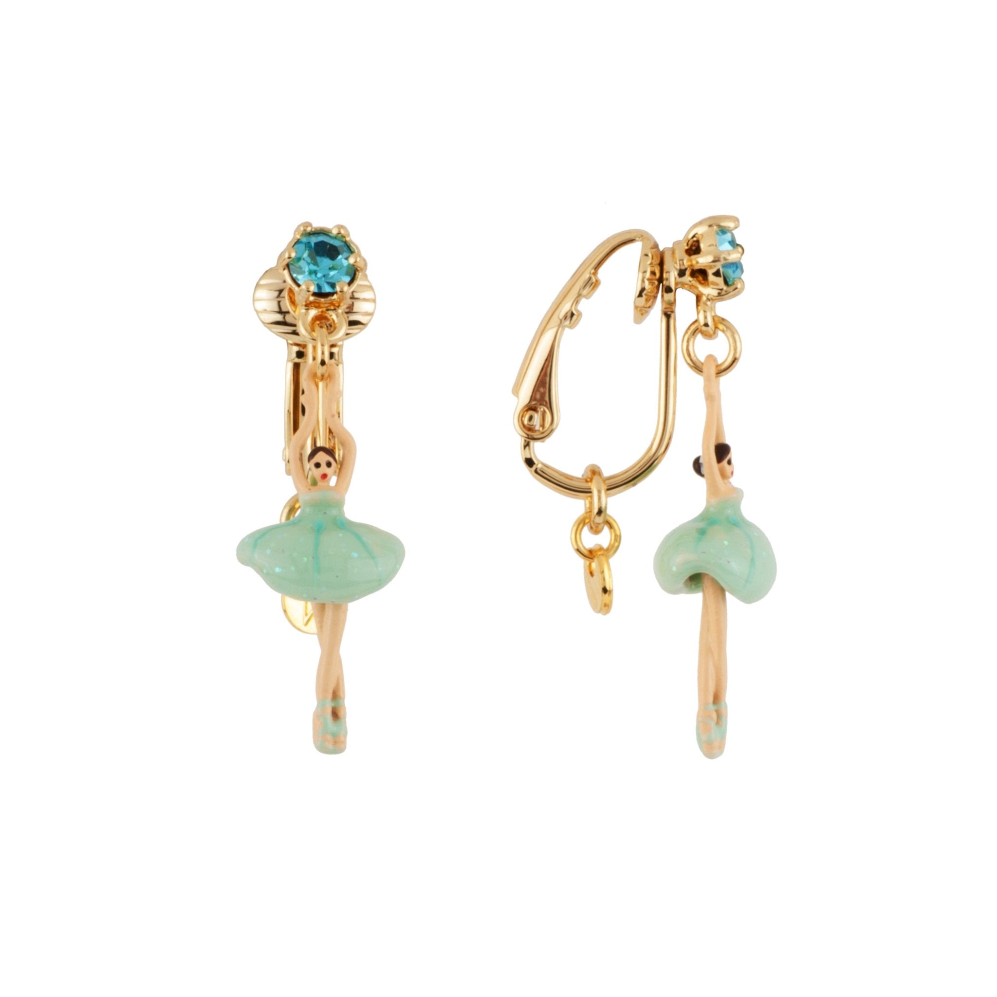 Mini Pas de Deux Mini Ballerina Blue Earrings | AEMDD1013 - Les Nereides