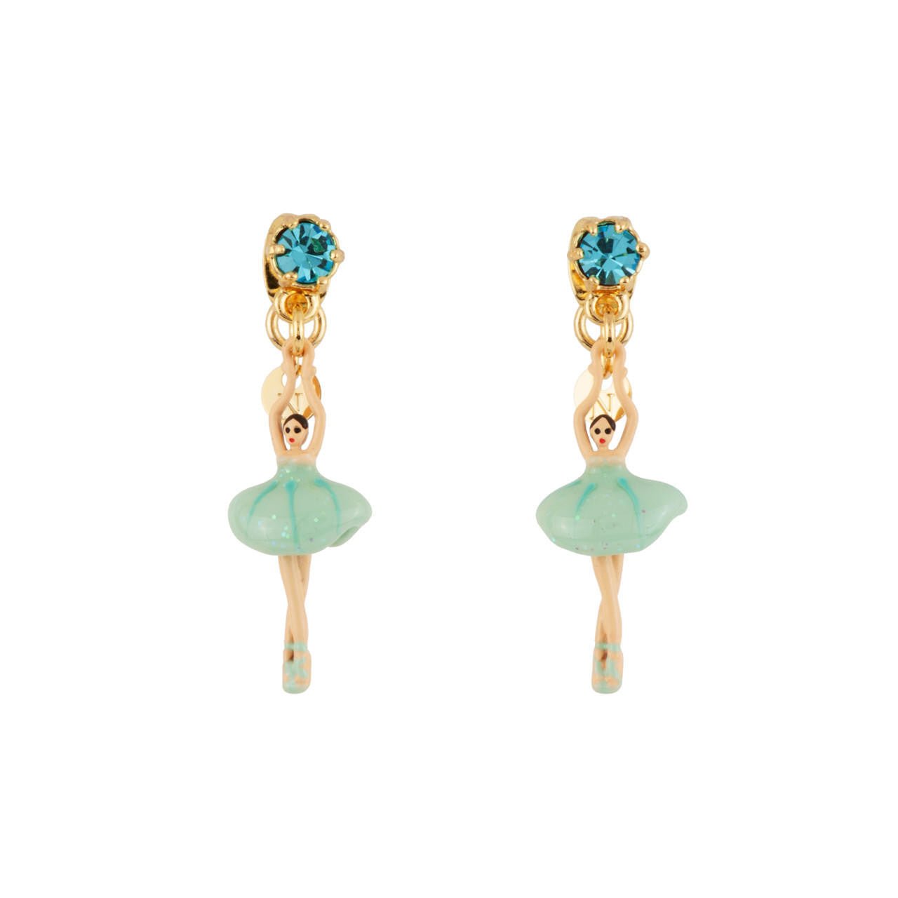 Mini Pas de Deux Mini Ballerina Blue Earrings | AEMDD1013 - Les Nereides