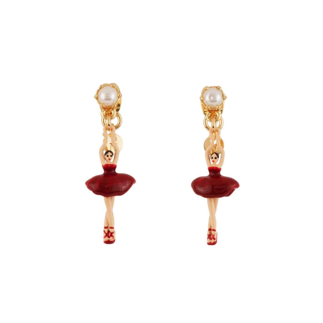 Mini Pas de Deux Mini Ballerina Red Earrings | AEMDD1016 - Les Nereides