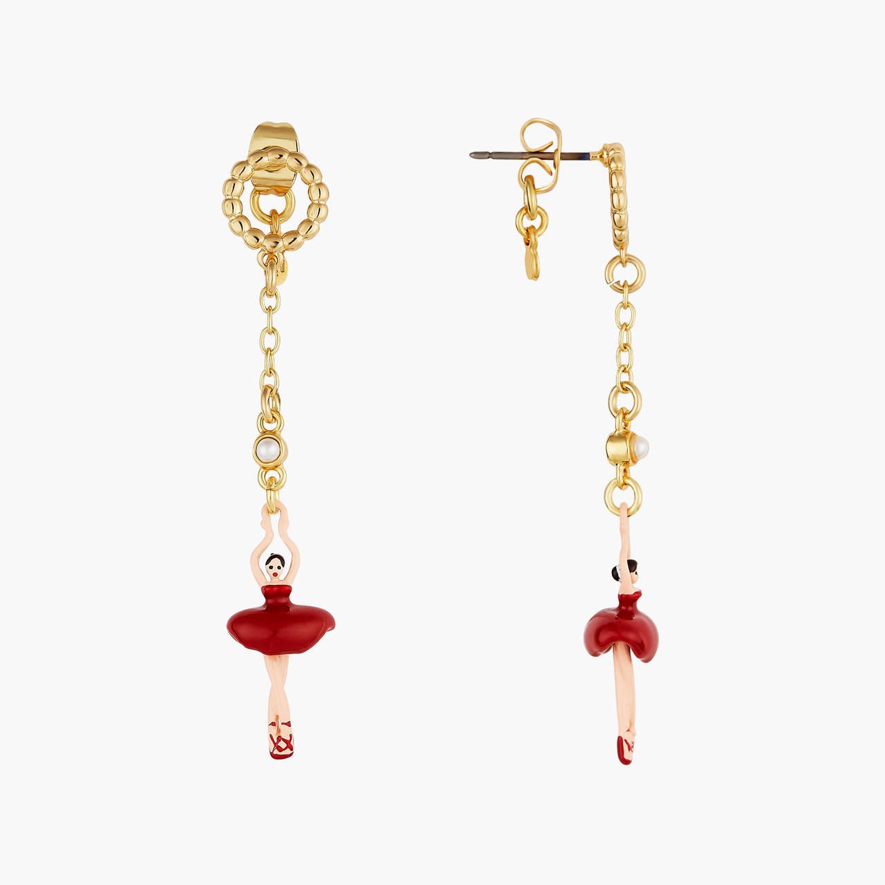 Mini Pas de Deux Rouge Earrings | AOMDD1026 - Les Nereides