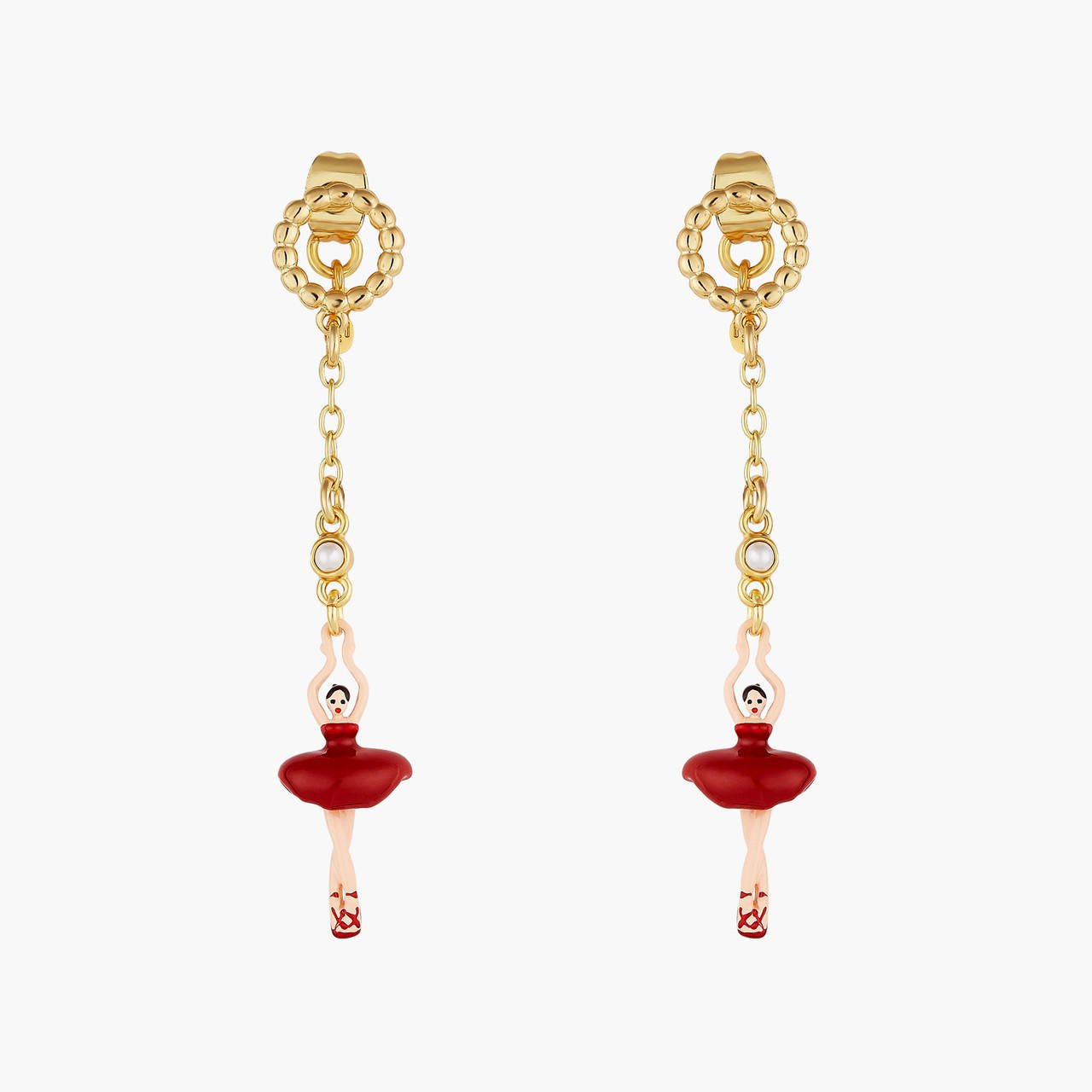 Mini Pas de Deux Rouge Earrings | AOMDD1026 - Les Nereides