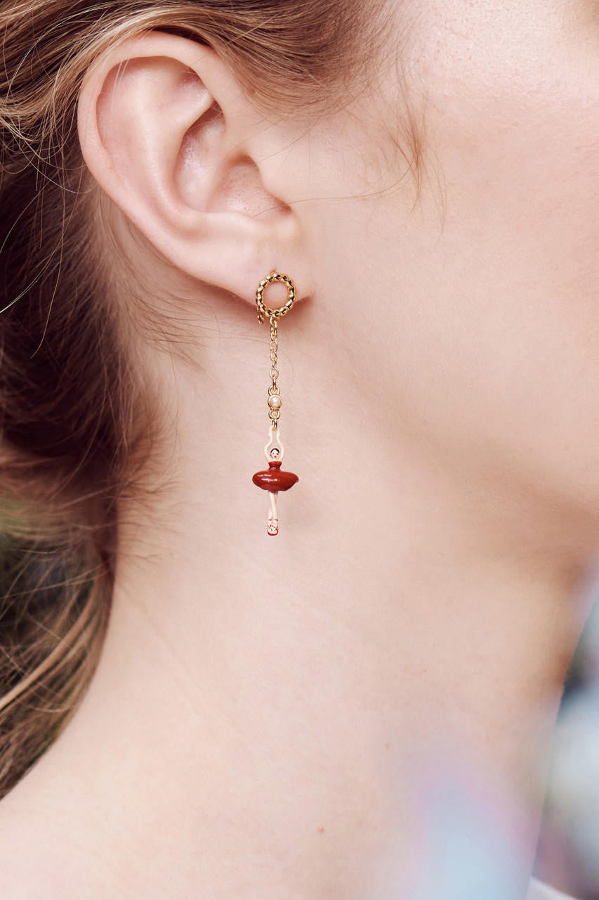 Mini Pas de Deux Rouge Earrings | AOMDD1026 - Les Nereides