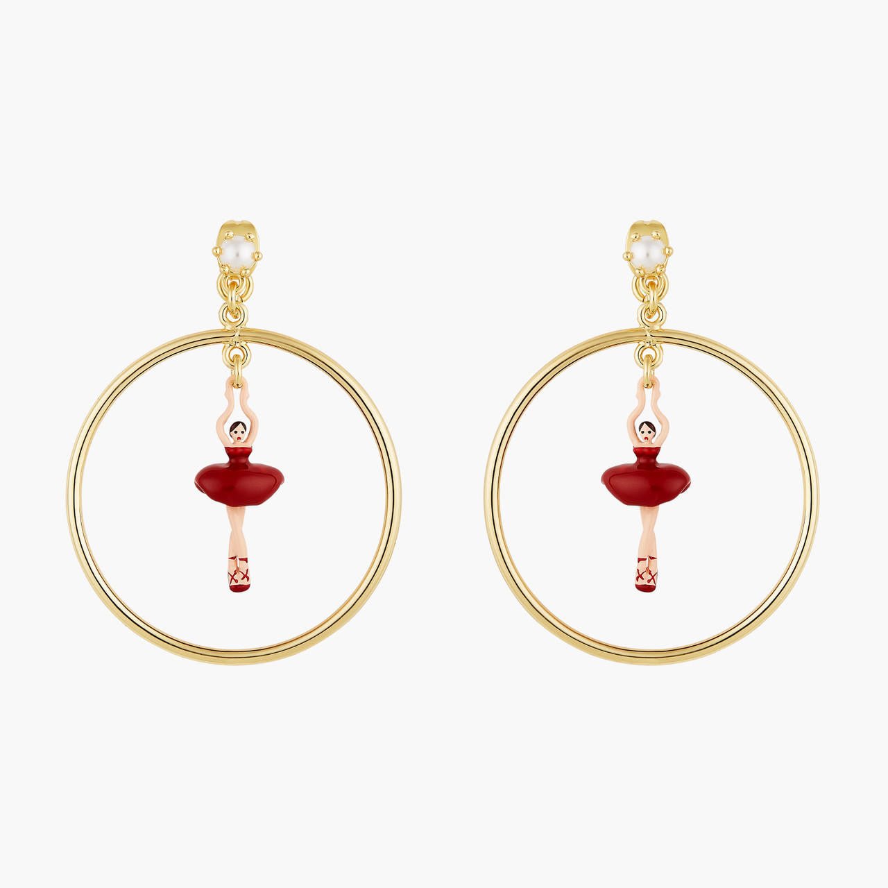 Mini Pas de Deux Rouge Earrings | AOMDD103/6 - Les Nereides