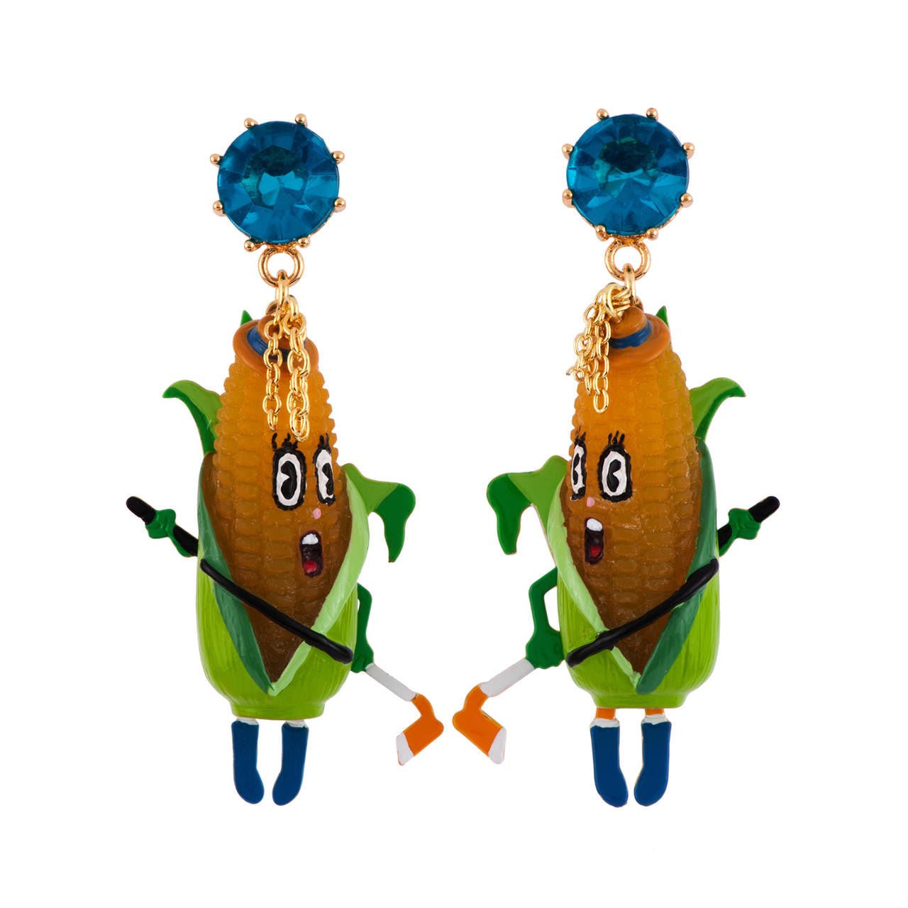 Mon Potager Corn With Hat & Spade Earrings | AFMM1141 - Les Nereides