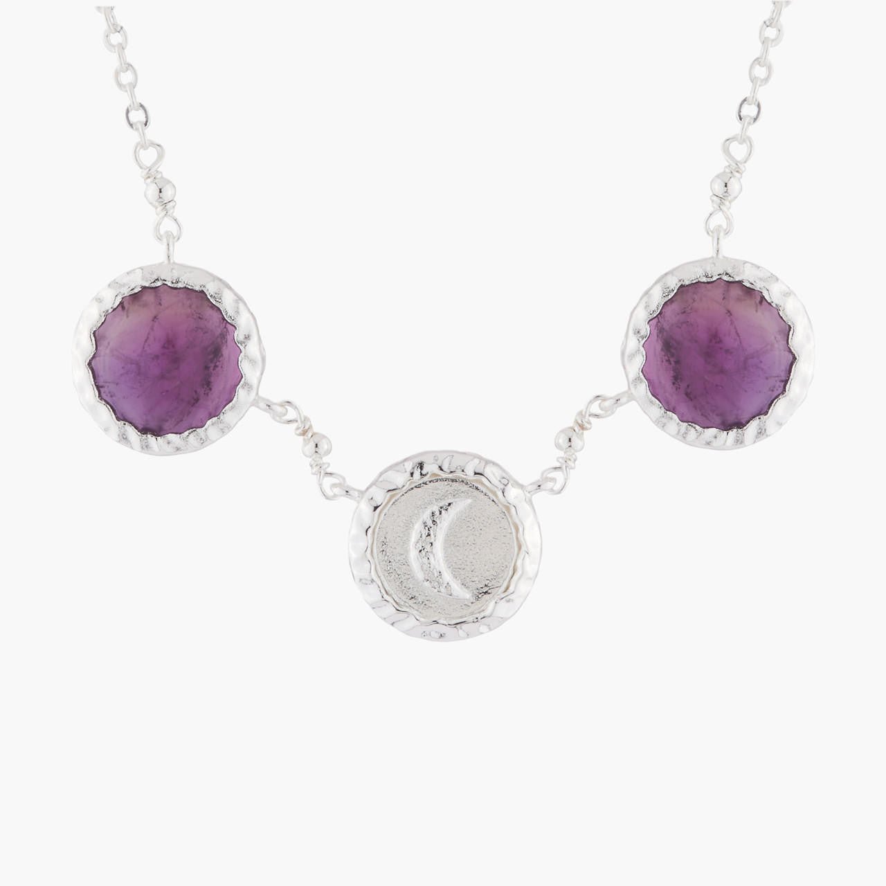Moon And Violet Amethyst Pendant Necklace | AKBC304 - Les Nereides