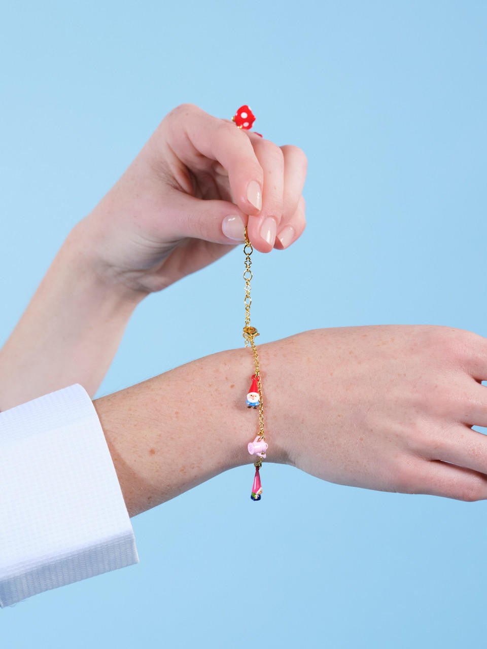 Mushroom And Garden Gnome Charm Bracelet | ARCP2011 - Les Nereides