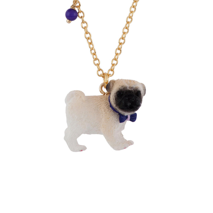  N2 For Lnla Pug With Purple Tie Bow & Hat Necklace | AFNA3051 