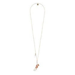  N2 For Lnla White And Ginger Cat W/Pompom Necklace | ADCH3031 