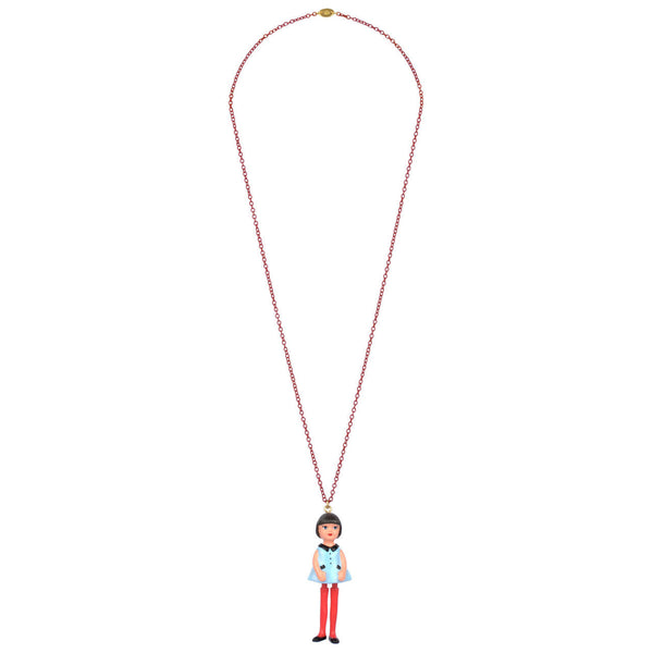 N2 Jeunes Demoiselles Doll Brown Bowl Cut Necklace | ZJD3031 