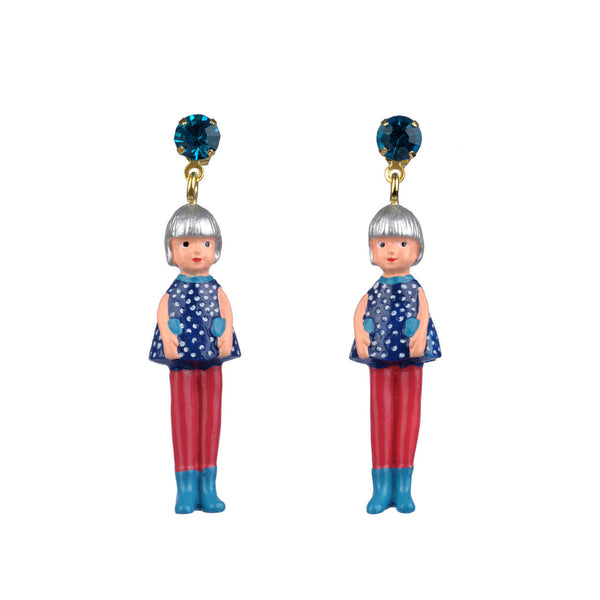 N2 Jeunes Demoiselles Doll White Hair Earrings | ZJD1011 